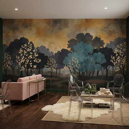 Watercolor Texture Wallpaper Paper Texture Forest Wall Mural