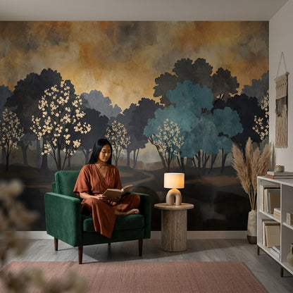 Watercolor Texture Wallpaper Paper Texture Forest Wall Mural