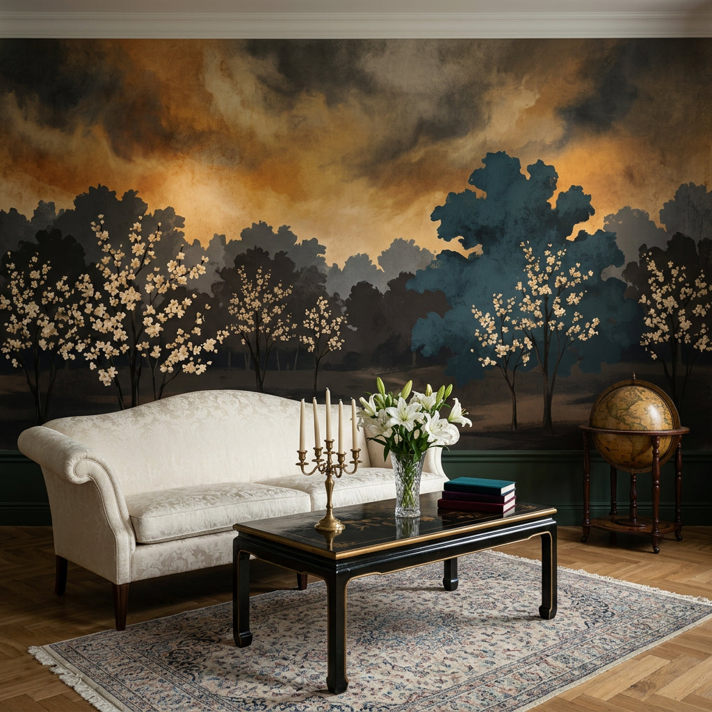 Cloudy Sky Wallpaper Overcast Removable Stormy Wall Decor
