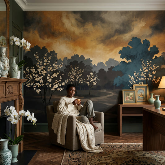 Cloudy Sky Wallpaper Overcast Removable Stormy Wall Decor