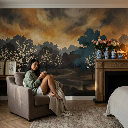 Cloudy Sky Wallpaper Overcast Removable Stormy Wall Decor