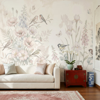 White Background Wallpaper Paper Texture Removable Muted Green Wall Decor