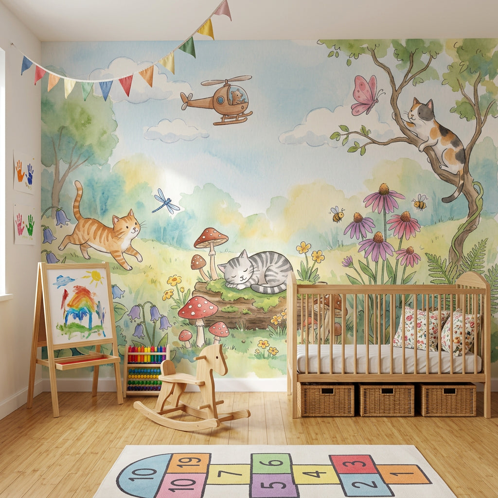Woodland Wallpaper Watercolor Storybook Wall Mural