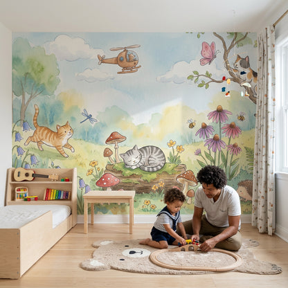 Woodland Wallpaper Watercolor Storybook Wall Mural