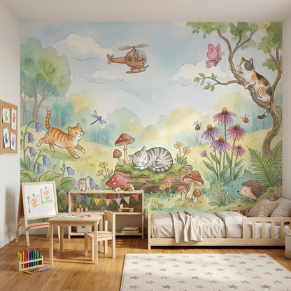 Woodland Wallpaper Watercolor Storybook Wall Mural
