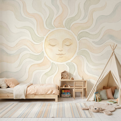 Watercolor Texture Wallpaper Textured Wash Removable Pastel Sun Wall Decor