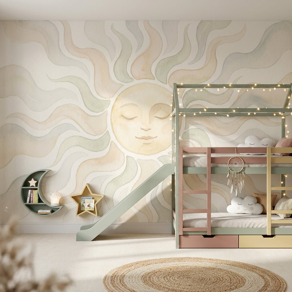 Watercolor Texture Wallpaper Textured Wash Removable Pastel Sun Wall Decor