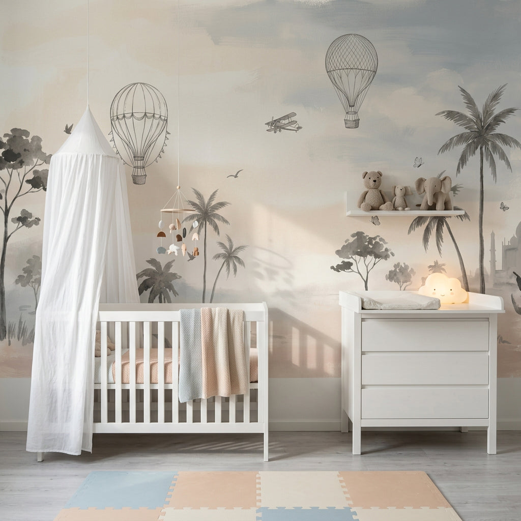 Misty Landscape Wallpaper Watercolor Wash Global Travel Removable Wall Decor