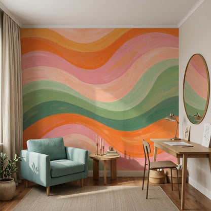 Mid Century Modern Wallpaper Retro Modern Removable Wall Decor