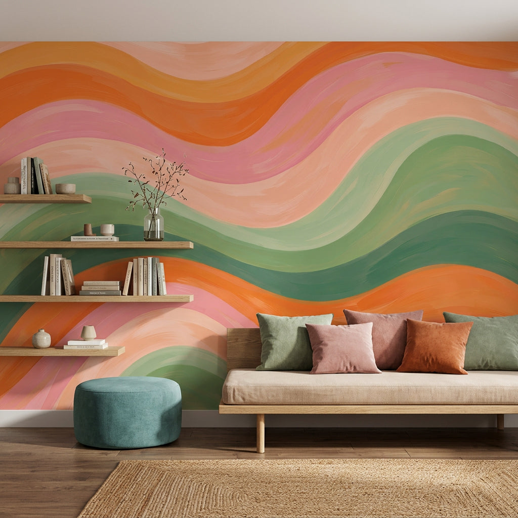 Mid Century Modern Wallpaper Retro Modern Removable Wall Decor