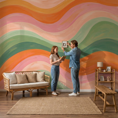 Mid Century Modern Wallpaper Retro Modern Removable Wall Decor