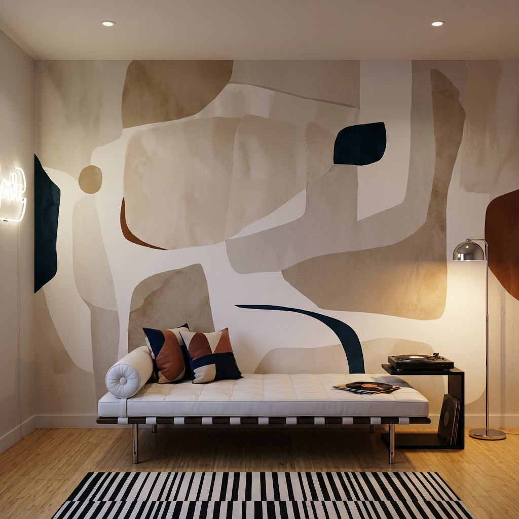 White Background Wallpaper Watercolor Texture Minimal Wall Mural