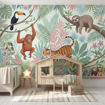 Jungle Vibe Wallpaper Tropical Safari Wall Mural