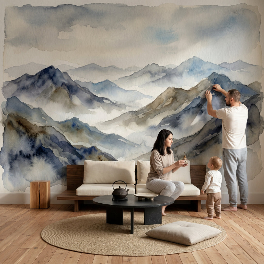 Paper Texture Wallpaper Watercolor Minimalist Wall Mural