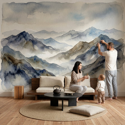Paper Texture Wallpaper Watercolor Minimalist Wall Mural