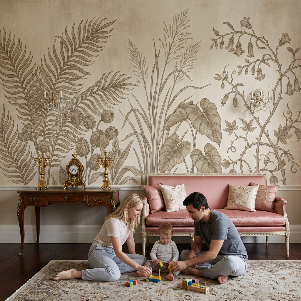 Paper Texture Wallpaper Linen Grain Removable Parchment Wall Decor
