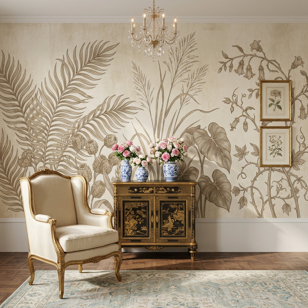 Paper Texture Wallpaper Linen Grain Removable Parchment Wall Decor