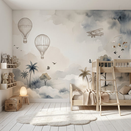 Cloudscape Wallpaper Watercolor Dreamy Sky Removable Wall Decor