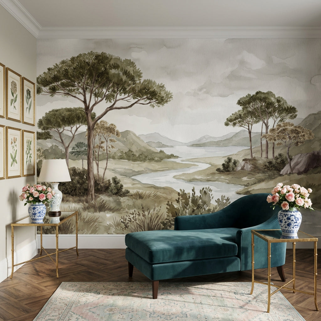 Cloudy Sky Wallpaper Overcast Misty Wall Mural