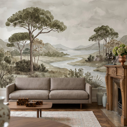 Cloudy Sky Wallpaper Overcast Misty Wall Mural