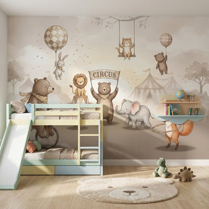 Circus Wallpaper Nursery Watercolor Removable Wall Decor