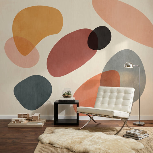 Mid Century Modern Wallpaper Retro Minimalist Removable Wall Decor
