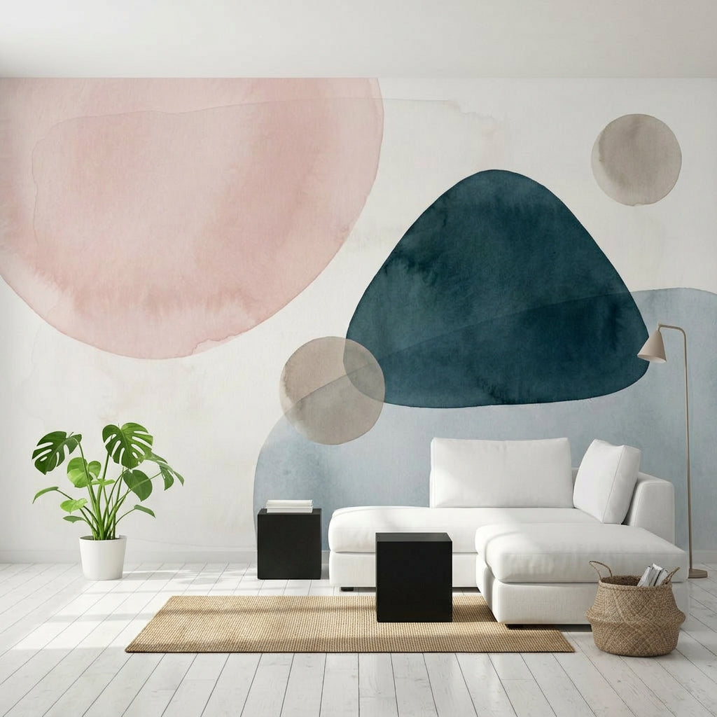 White Background Wallpaper Watercolor Texture Removable Wall Decor