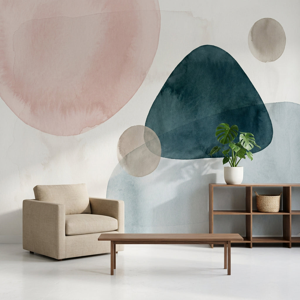 White Background Wallpaper Watercolor Texture Removable Wall Decor