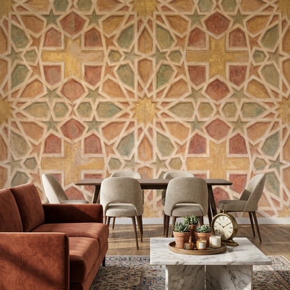 Islamic Geometric Wallpaper Moroccan Mosaic Tile Removable Wall Decor
