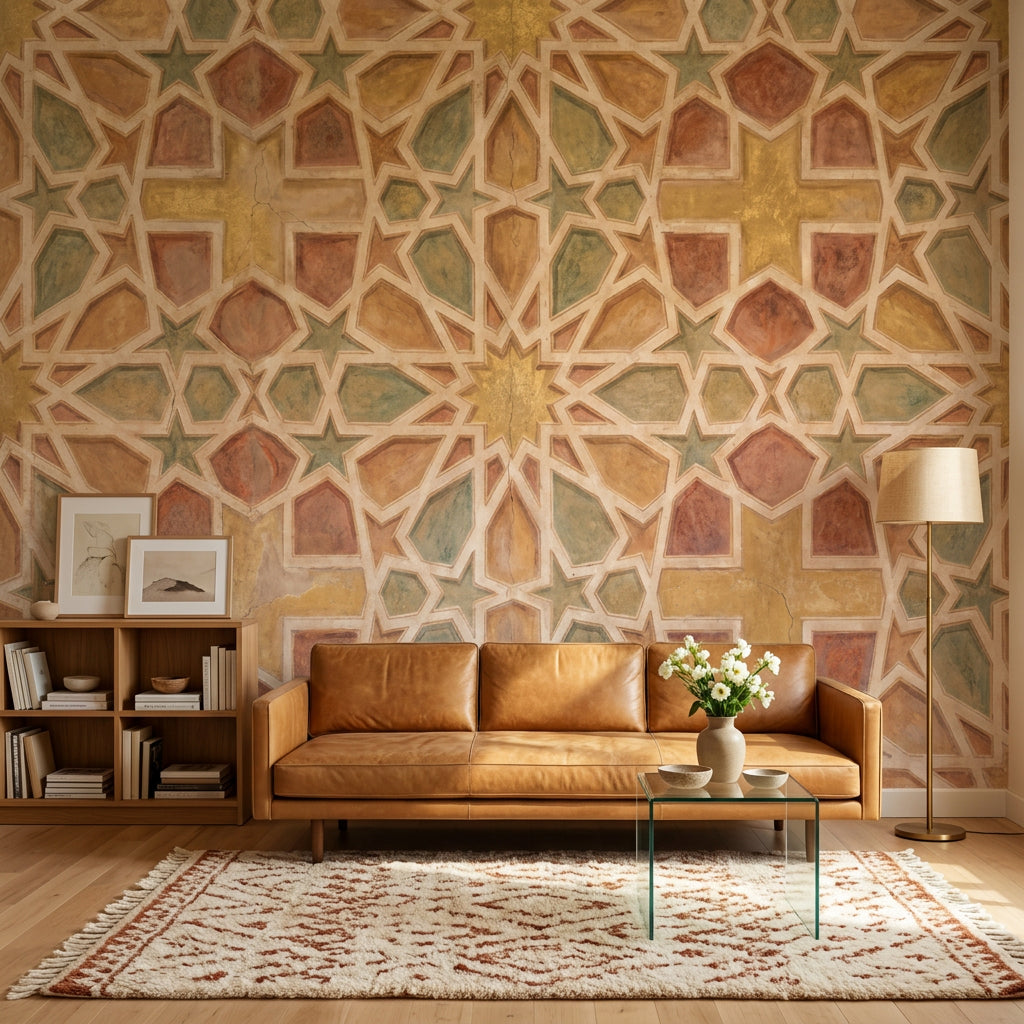 Islamic Geometric Wallpaper Moroccan Mosaic Tile Removable Wall Decor