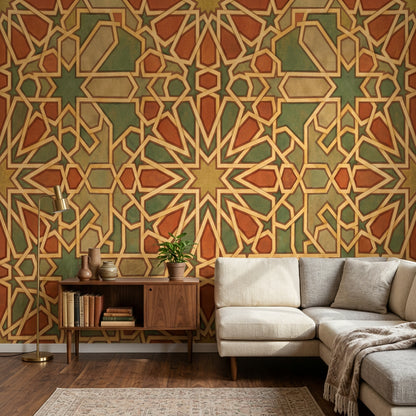 Moroccan Wallpaper Islamic Geometric Removable Mosaic Tile Wall Decor