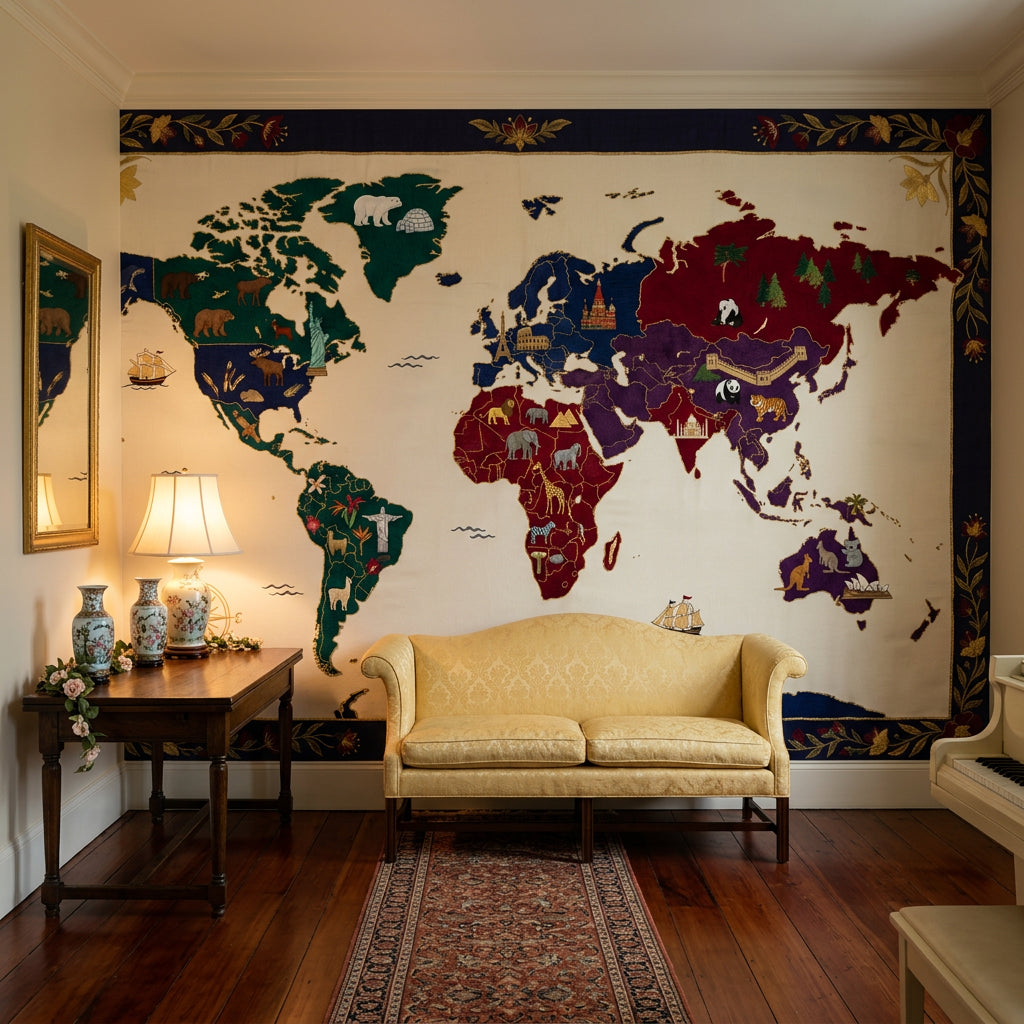 World Map Wallpaper Atlas Removable Travel Wall Decor