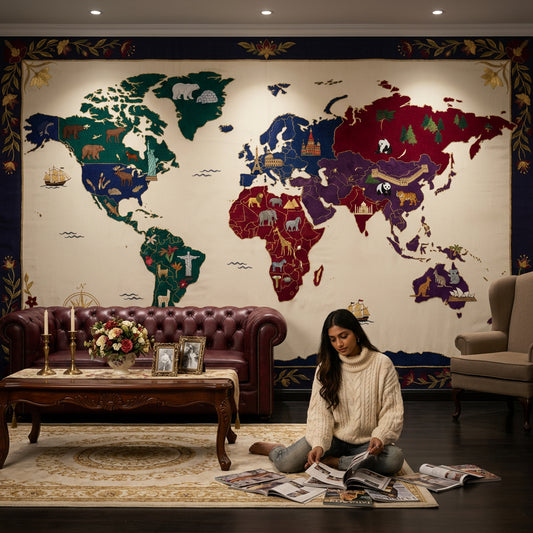 World Map Wallpaper Atlas Removable Travel Wall Decor