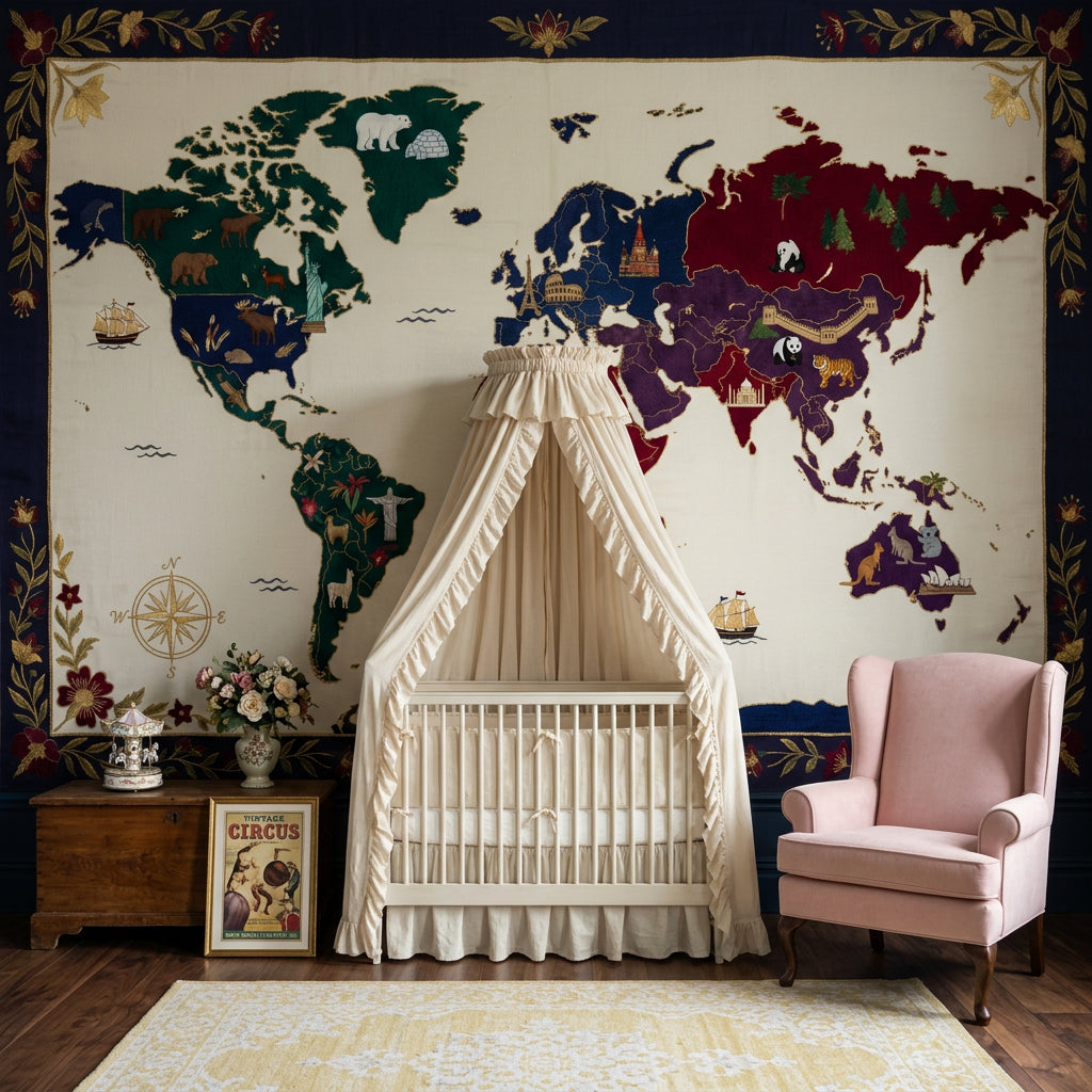 World Map Wallpaper Atlas Removable Travel Wall Decor