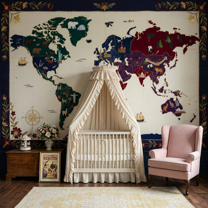 World Map Wallpaper Atlas Removable Travel Wall Decor
