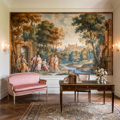 Classical Landscape Mural Wallpaper Vintage Fresco Greco Roman Figures Wall Mural