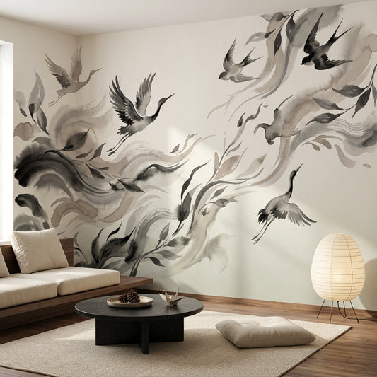 White Background Wallpaper Minimal Neutral Wall Mural