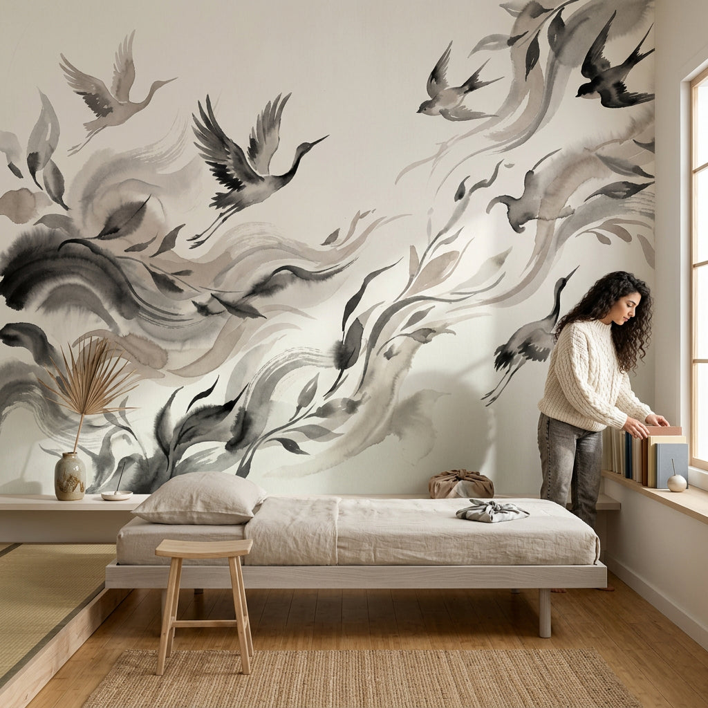 White Background Wallpaper Minimal Neutral Wall Mural