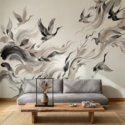 White Background Wallpaper Minimal Neutral Wall Mural