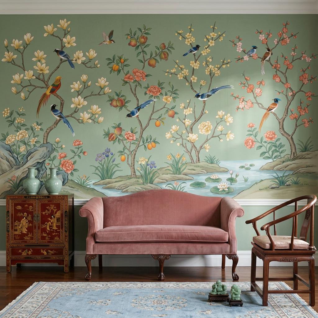 Pink Cherry Wallpaper Blossom Removable Spring Wall Decor