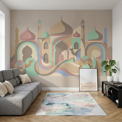 Islamic Architecture Wallpaper Desert Removable Arabian Wall Decor