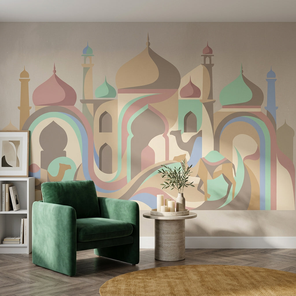 Islamic Architecture Wallpaper Desert Removable Arabian Wall Decor