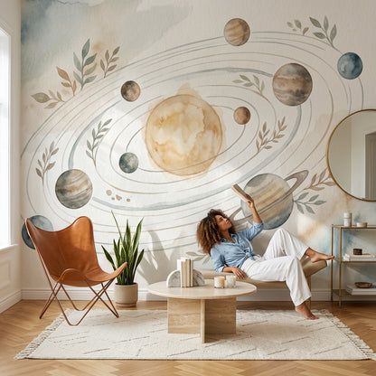 Paper Texture Wallpaper Watercolor Space Wall Mural