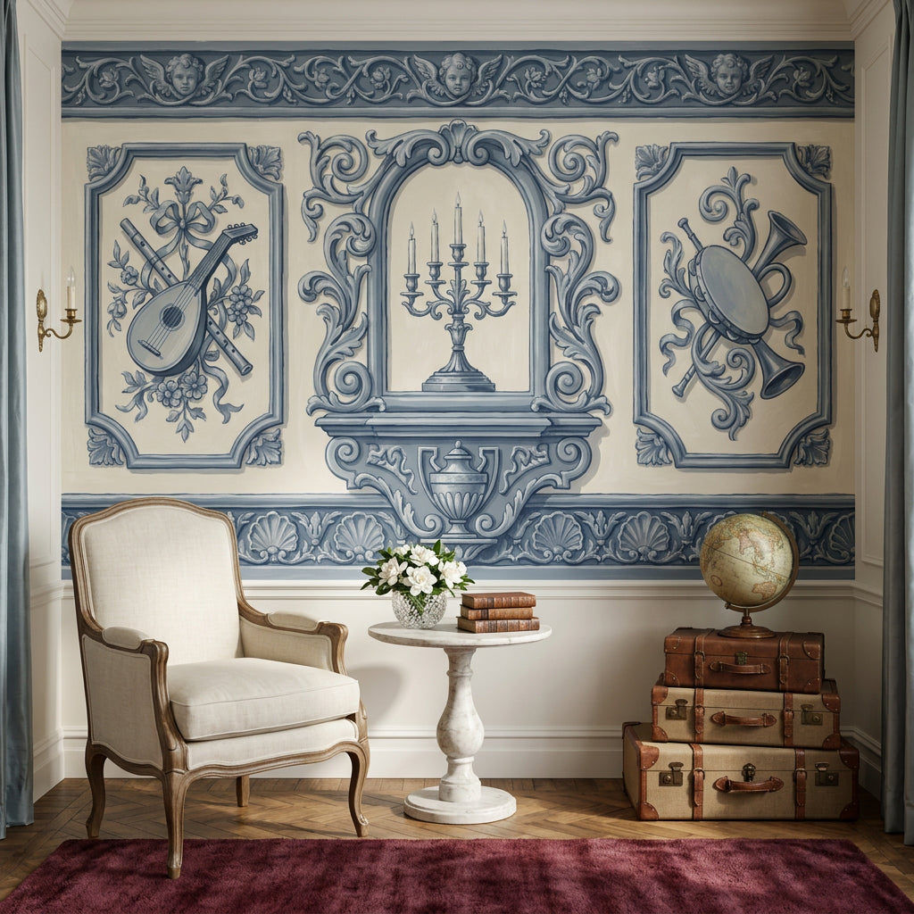Baroque Wallpaper Ornate Classical Removable Wall Decor