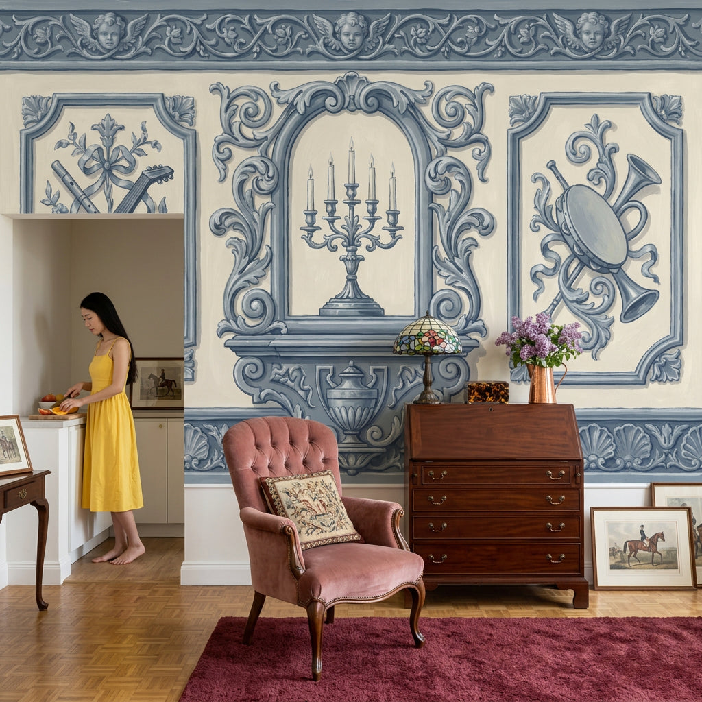 Baroque Wallpaper Ornate Classical Removable Wall Decor