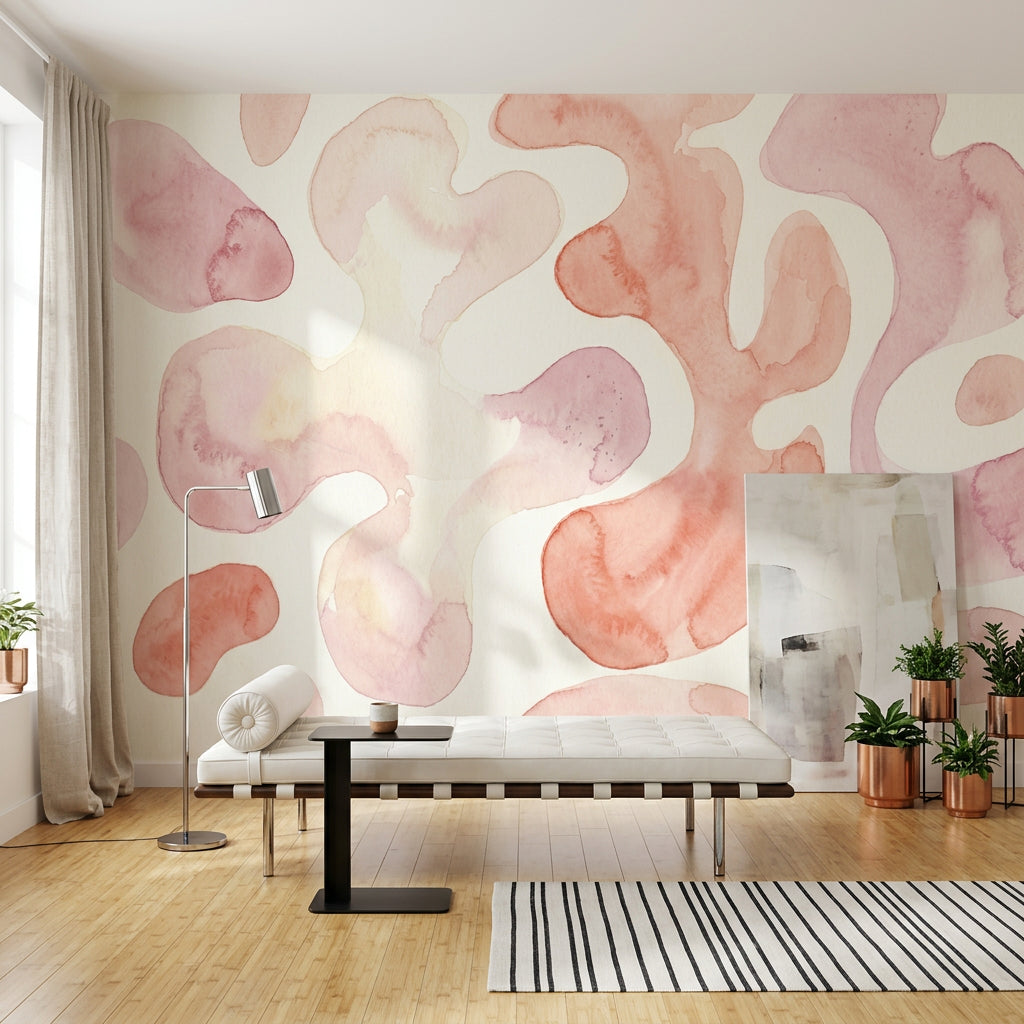 White Background Wallpaper Neutral Minimal Wall Mural