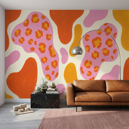 Abstract Leopard Print Wallpaper Animal Print Hand Painted Removable Wall Decor