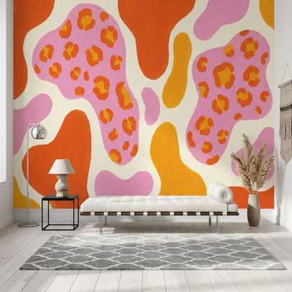 Abstract Leopard Print Wallpaper Animal Print Hand Painted Removable Wall Decor
