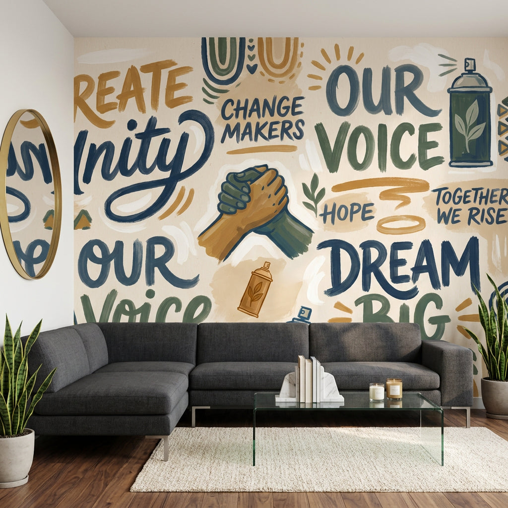 Motivational Typography Wallpaper Unity Our Voice Wall Mural