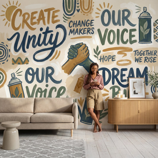 Motivational Typography Wallpaper Unity Our Voice Wall Mural